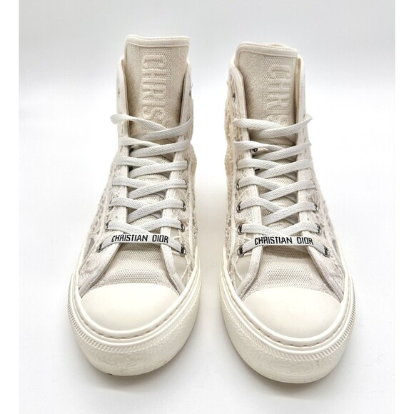 Dior walk n dior Macrame High Top Sneakers Embroidered EU 39 US 9 - Picture 2 of 12